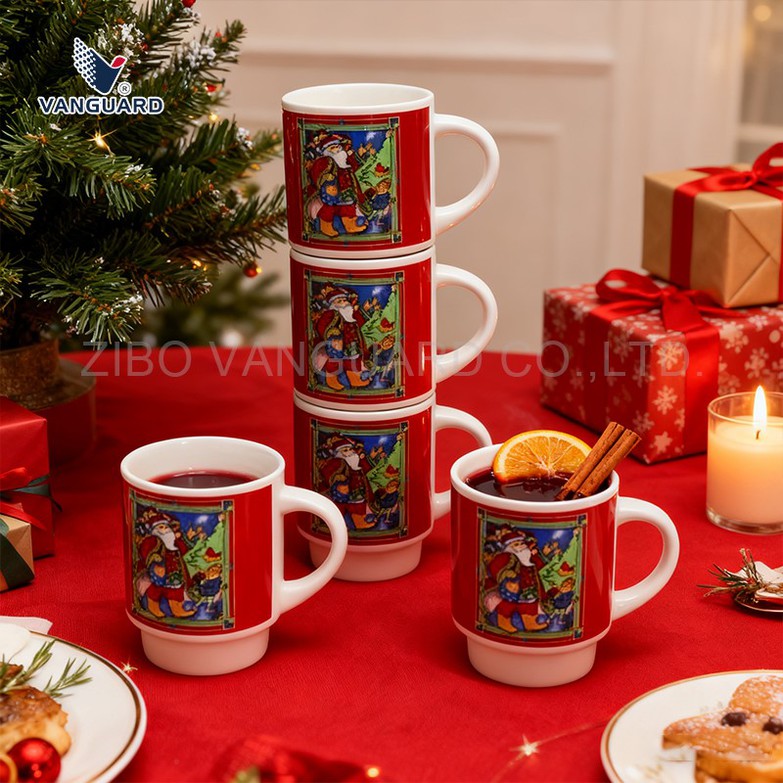 Stackable coffee mugs with rack Stackable coffee mugs with rack